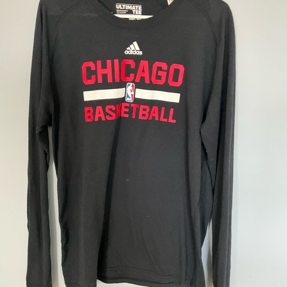 Adidas Black Long Sleeve Chicago Basketball Tee